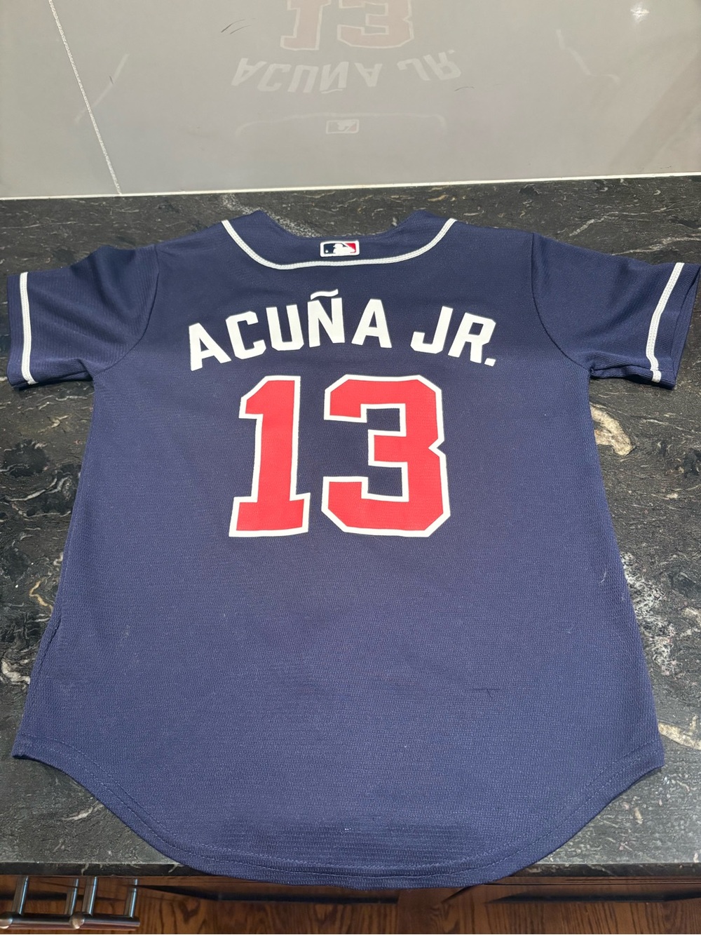 Youth Atl Braves Jersey lightly used youth small - Picture 1 of 5